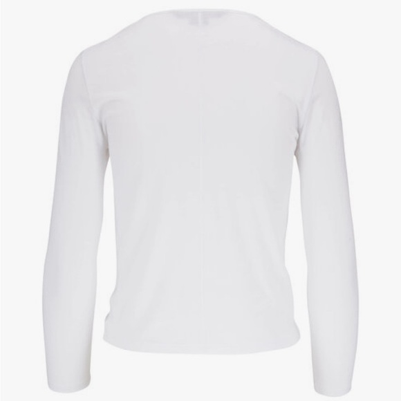 VERONICA BEARD Kerr White Ruched Drawstring T-Shirt long sleeve NWT - Picture 2 of 8